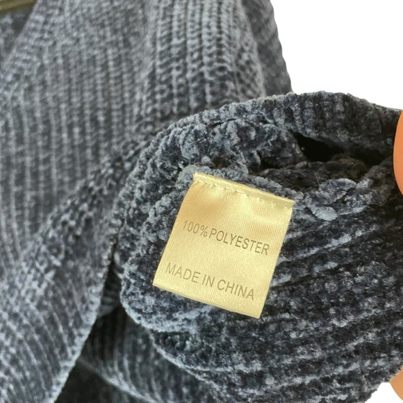 Seek The Label Blue Chenille Ribbed Knit Pullover Sweater Size M - Picture 4 of 6